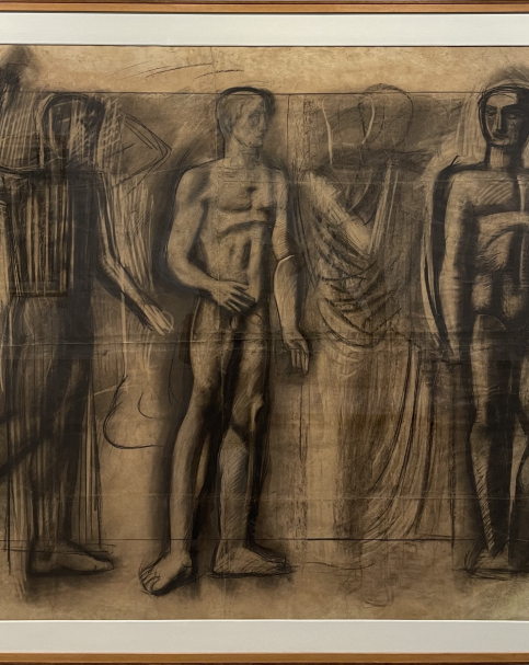 Mario Sironi. 1885-1961. Figures. 1941. Charcoal on paper. Museo del Novecento. Milano. Photo: Dan Daniel