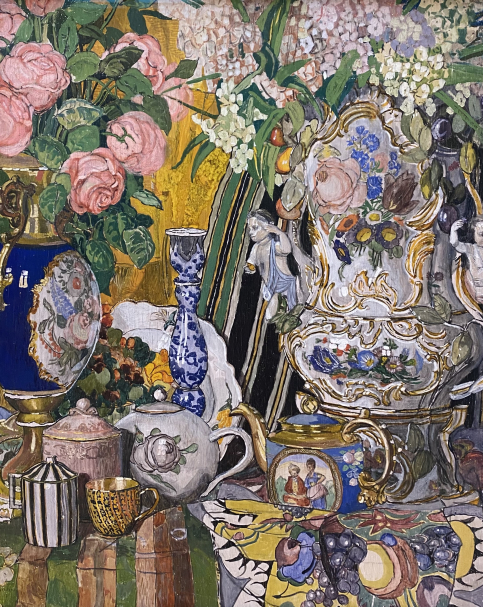 Alexander Golovin 1863-1930. Porcelain and Flowers, 1915. Tempera on panel. State Tretyakov gallery. Photo Dan