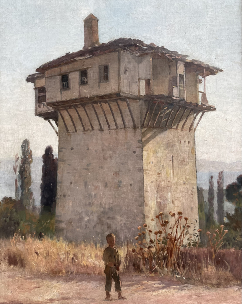 Polychronis Lembesis 1848-1913. Tower on Mount Pelion, 1890.  Oil on canvas. National Gallery (Athens). Photo: Dan Daniel