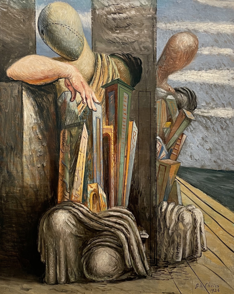 Giorgio de Chirico. 1888-1978.  Le trouble du philosophe ( Le repos du philosophe; Mannequins on the Seashore; The philosopher’s Rest ). 1925-1926. Museo del Novecento.