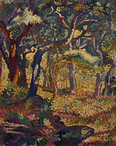 Henri-Edmont Cross , 1856-1910. Clearing in Provence, ca. 1906.  Oil on paper on canvas. The Israel Museum Jerusalem Photo Dan Daniel