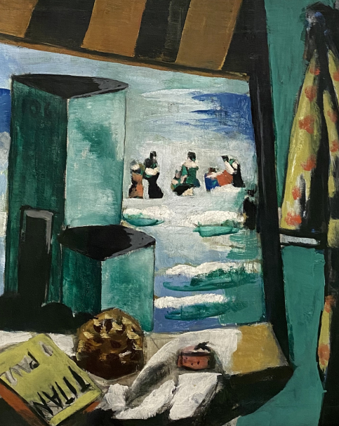 Max Bechman. Bathing cabin (Green). 1928.  Pinakothek der moderne. Munich.