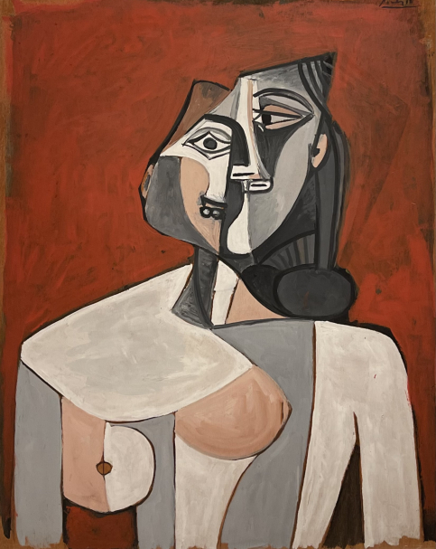 Pablo Picasso 1881-1973. Bust of a Woman, 1953.  Oil on wooden panel, 91.5 x 72.5 cm. Tel Aviv Museum of Art. Photo Dan Daniel