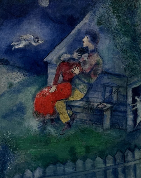 Marc Chagall 1887-1985. Lovers, 1929. Oil on canvas, 1929. Gift of Oscar Fisher, Tel Aviv ca. 1940. Tel Aviv museum of art