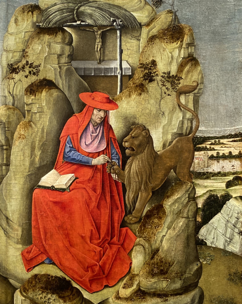 Pittore fiammingo(?). Saint Jerome. 1460-1470.  Accademia Carrara. Bergamo