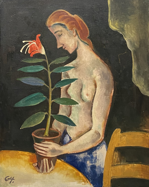 Karl Hofer. Girl with Flower. 1920. Pinakothek der modern. Munich. Photo Dan Daniel