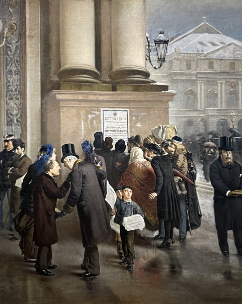 Emilio Magistretti. 1871-1936. 9 January 1878 in Milan. Announcement of the Death of Vittorio Emmanuele II. 1879. Gallerie d'Italia. Milan.