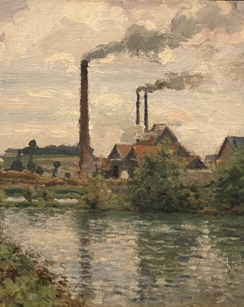 Camille Pissaro 1830-1903.  The Factory at Pontoise, 1873. Oil on canvas. The Israel Museum Jerusalem Photo Dan Daniel