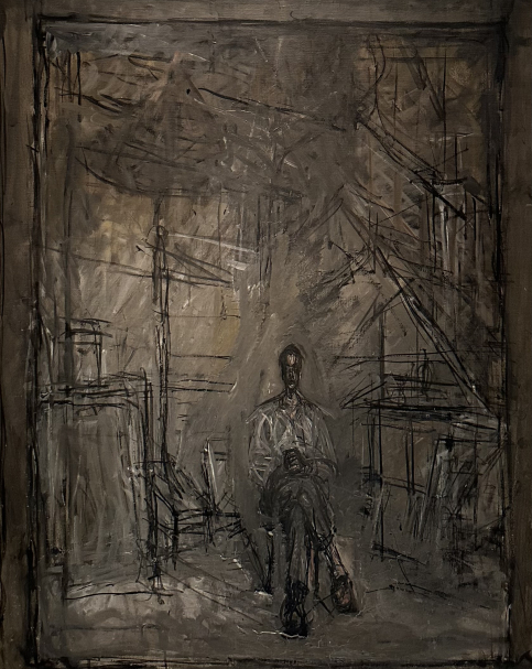 Alberto Giacometti 1901-1966. Diego in the Studio, 1952.  Oil on canvas. Gift of Ruth Moskin Fineshriber, Los Angeles. Photo Dan Daniel