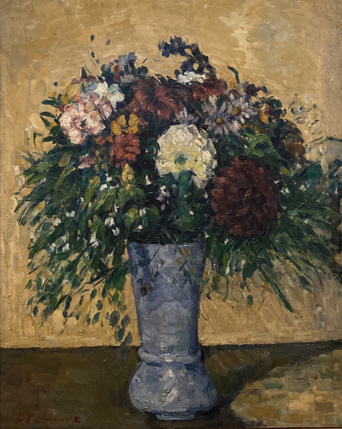 Paul Cézanne. Bouquet of flowers in a blue vase, 1873-1875. fr. Fleur dans un vase. Oil on canvas, 55.2×46 cm. Hermitage.  Photo Dan