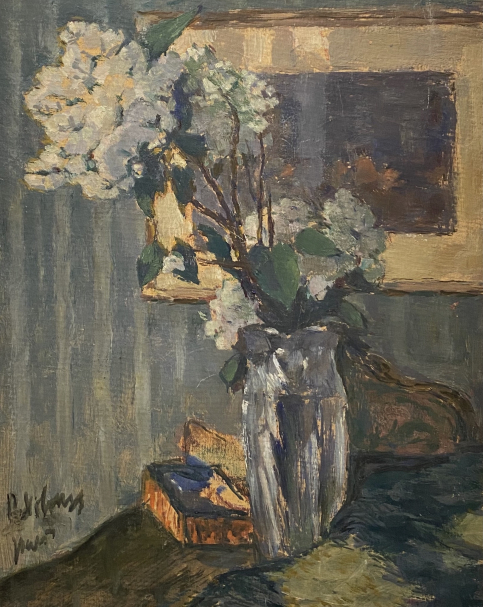 Peter Nilus. White flowers in a glass vase. Voronezh Regional Museum named after I.N. Kramskoy.