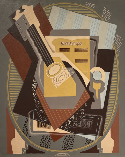 Gino Severini 1883-1966. Still life with Mandolin. 1918. Oil  on canvas. Tel Aviv Museum of Art. Photo Dan