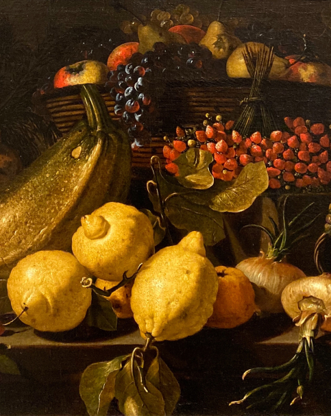 Maestro SB. Still Life with Lemons and Onions. 1650-1655. Accademia Carrara. Bergamo.