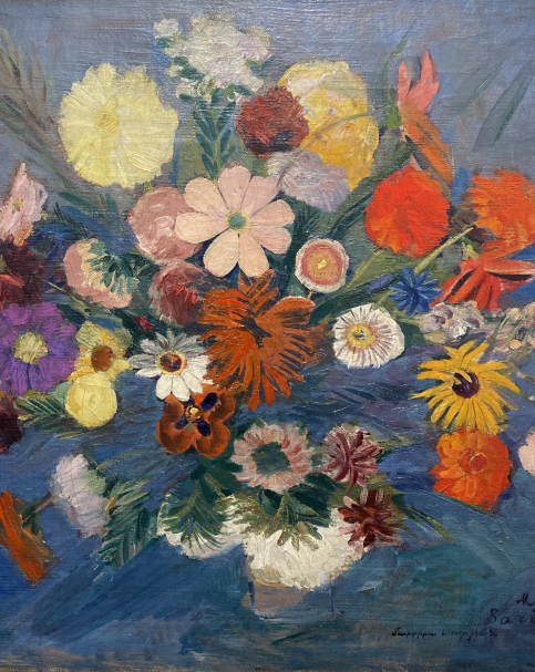 Martiros Sarian. Still life flowers. 1928. Oil on canvas.  M.Sarian House Museum. Yerevan.