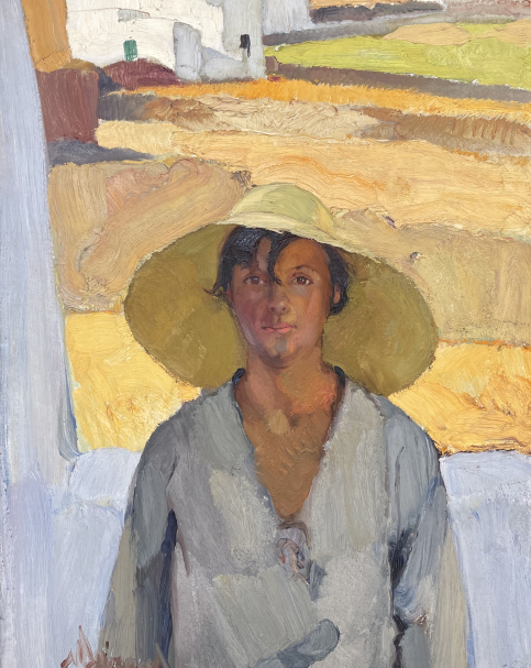 Nikos Lytras. 1883-1927. The Staw Hat, c. 1925. Oil on canvas.  National Gallery (Athens).