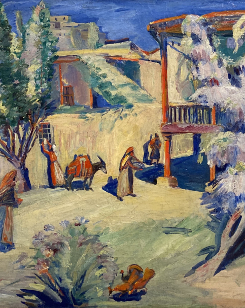 Martiros Sarian. Yerevan courtyard in the spring, 1928. Oil on canvas. M.Sarian House Museum. Yerevan