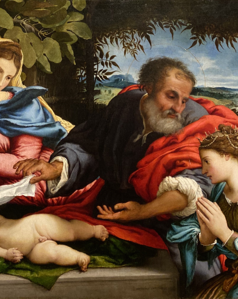 Lorenzo Lotto. The Holy Family with Saint Catherine of Alexandria. 1533. Accademia Carrara. Bergamo.