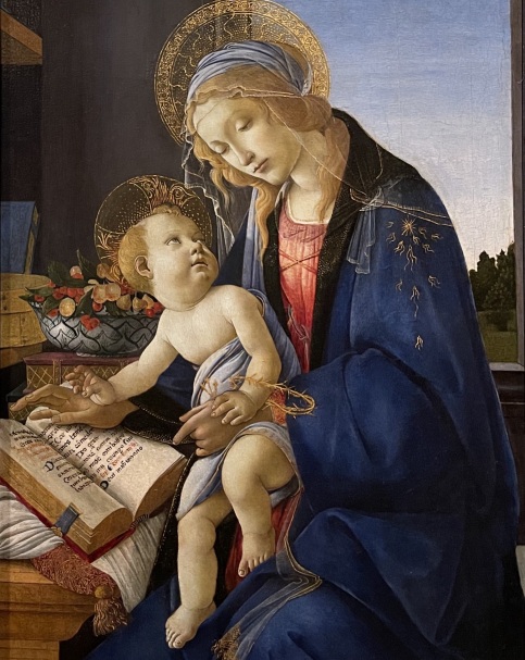 Sandro Botticelli . 1445-1510. The Virgin and Child. (Madonna of the Book). 1480-1481. Tempera on panel. Museo Poldi Pezzoli. Milan