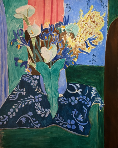 Henri Matisse. Blue vase of flowers on a blue tablecloth, 1913.  Pushkin State Museum of Fine Arts. Moscow.  Photo Dan Daniel