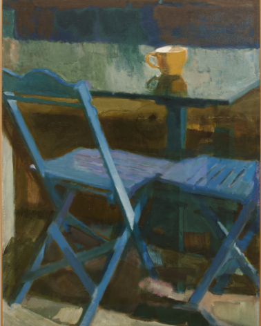 Panayiotis Tetris (1925-2016). The Blue Chairs II, 1975-1976.   Oil on canvas. National Gallery (Athens)
