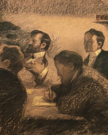 Leonid Pasternak (1862-1945). A group of members of the Union of Russian Artists. 1902. Paper, pastel, charcoal. GTG.