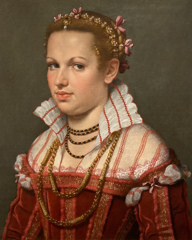 Giovan Battista Moroni (1520/1524 circa- 1579). Portrait of Isotta Brrembati Grumelli. 1550-1555. Accademia Carrara. Bergamo