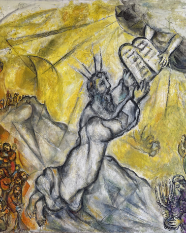 Marc Chagall. Moses Receiving The Tables of the Law. 1960-1966.  Oil on canvas. The National Marc Chagall museum. Nice.