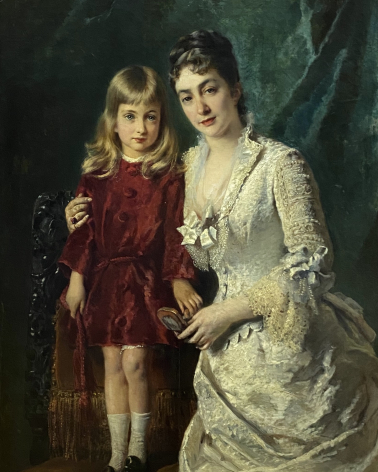 Konstantin Makovsky. Portrait of Durnovo with her daughter. 1880. National art gallery of Armenia