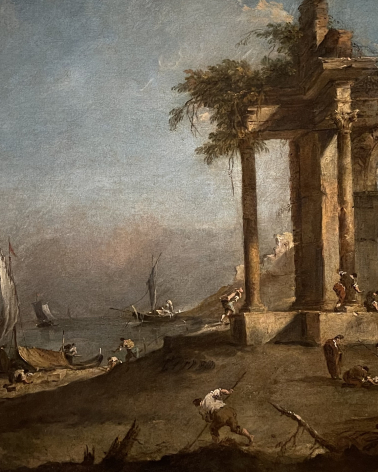 Francesco Guardi. 1712-1793. Architectural Caprice with Roman Ruins.  Oil on canvas. 1780/1785. Museo Poldi Pezzoli. Milan