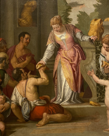 Paolo Veronese e bottega. Saint Christina distributes Fragments of the Idols among the Poor. 1586-1587 circa. Accademia Carrara