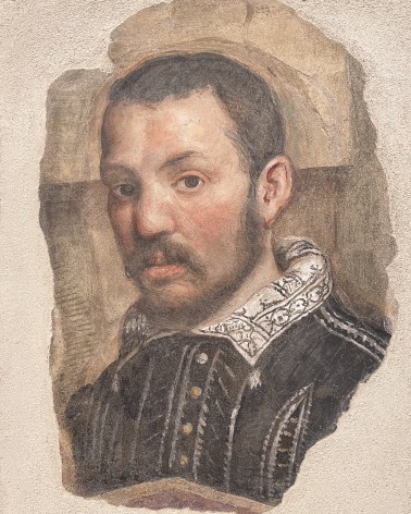 Lettanzio Gambara. 1530-1574. Self -portrait, 1561-1562. Fresco (strappo removal).  PINACOTECA TOSIO MARTINENGO BRESCIA.
