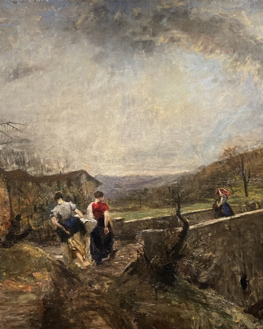 Emilio Gola 1851-1923. Near the Little Bridge at Mondonico. 1914.  Oil on canvas . Gallerie d'Italia. Milano.