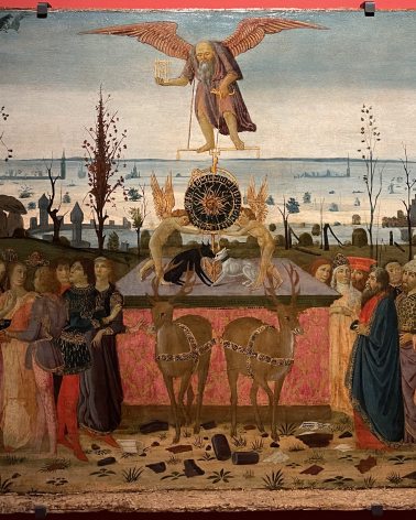 Jacopo del Selaio. 1441-1493. The Triumph of Time. Circa 1485-1490. Tempera on panel. Museo Poldi Pezzoli. Milan