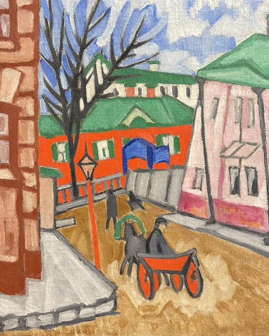 Olga Rozanova, 1886-1918. Cityscape with a cabby, 1910.  Oil on canvas. Russian Museum, Saint Petersburg.  Photo Dan Daniel