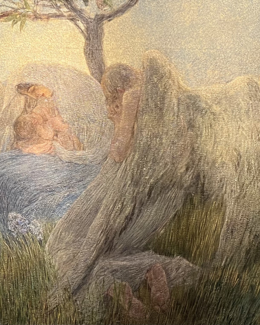 Gaetano Previati. Maternita. Oil on canvas. GALLERIA D'ARTE MODERNA ACHILLE FORTI, Verona.