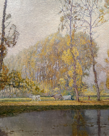 Augusto Carutti di Cantogno. 1875-1956. Landscape with a Pond and Oxen. 1900-1910.  Gallerie d’Italia. Milano.