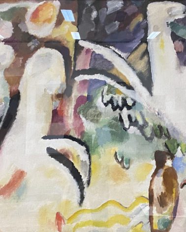 Wassily Kandinsky. Oriental Suite (Arabs III) 1911. Canvas, oil. 106.0 × 157.0 cm. Yerevan, Armenia. National Art Gallery of Armenia.