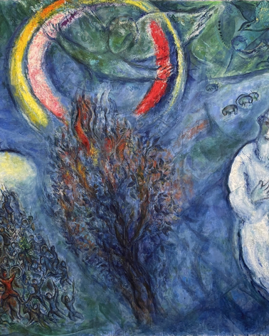 Marc Chagall. Moses and the Burning Bush. 1960-1966.  Oil on canvas. The National Marc Chagall museum. Nice.