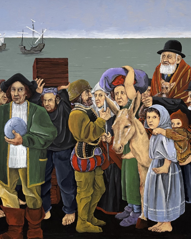 Sarlos Eduardo 1937-1999 Uruguay «1492» Expulsion of Jews from Spain. Waiting for the vessels on the sea shore.