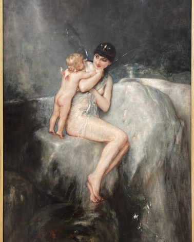 Nikolaos Gyzis. 1842-1901. Nimph and Eros. 1897. Oil on canvas.  National Gallery (Athens).