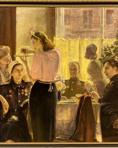 Aleksander Samokhvalov. A meeting of friends. 1945. Private collection St Petersburg.