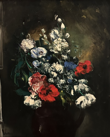 Maurice de Vlaminck 1876-1958. Flowers, 1953. Oil on canvas. Simon  and Marie Jaglom Collection. Tel Aviv Museum of Art. Photo Dan Daniel