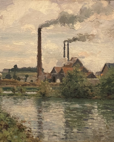 Camille Pissaro 1830-1903.  The Factory at Pontoise, 1873. Oil on canvas. The Israel Museum Jerusalem Photo Dan Daniel