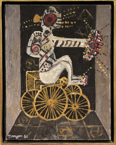 Maryan 1927-1977. Composition: the Voyeurs, 1962. Oil on canvas. Courtesy of Spertus Institute Chicago. Photo Dan Daniel