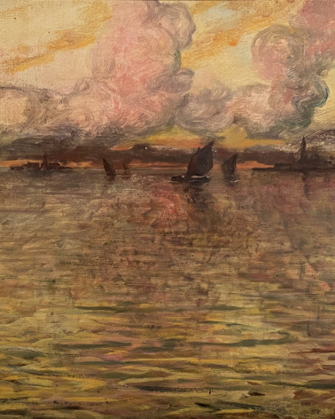 Charles Cottet 1863-1925.  Seascape with View of Venice in the Distance. Ca. 1896. Hermitage Museum Photo Dan