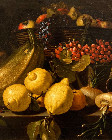 Maestro SB. Still Life with Lemons and Onions. 1650-1655. Accademia Carrara. Bergamo.