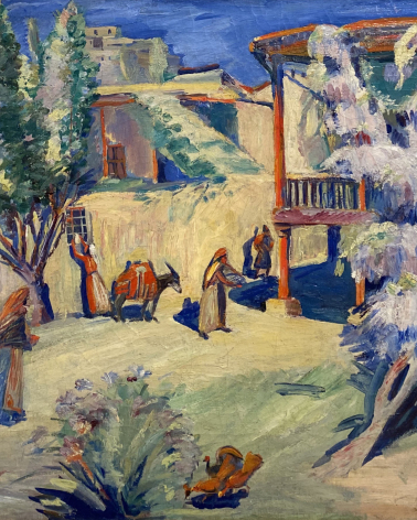 Martiros Sarian. Yerevan courtyard in the spring, 1928. Oil on canvas. M.Sarian House Museum. Yerevan