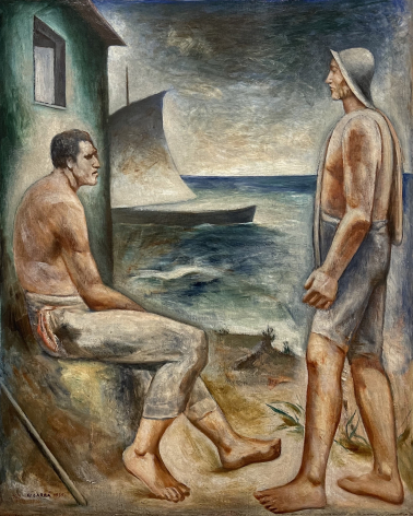 Carlo Carra. 1881-1966.  The Fishermen. 1929-1935. Oil on canvas. Museo del Novecento. Milano.